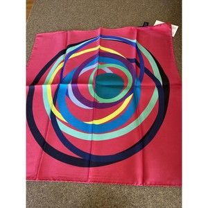 Nwt Larioseta Italian Silk Scarve Beautiful 19” X 19” Colorful Pink